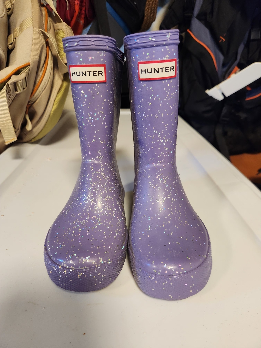 Hunter Purple Glitter Toddler Rain Boots